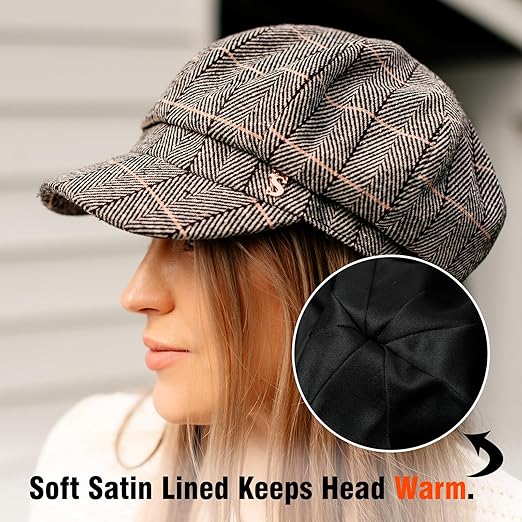 Newsboy Cap for Women Visor Berets Cancer Warm Wool Hats Ladies