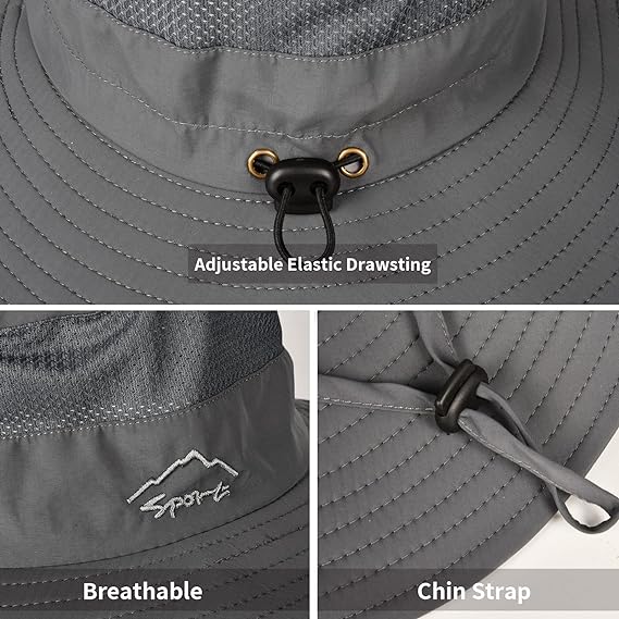 Sun Hat for Men Women Fishing Hat UPF 50+ Breathable Wide Brim Summer UV Protection Hat