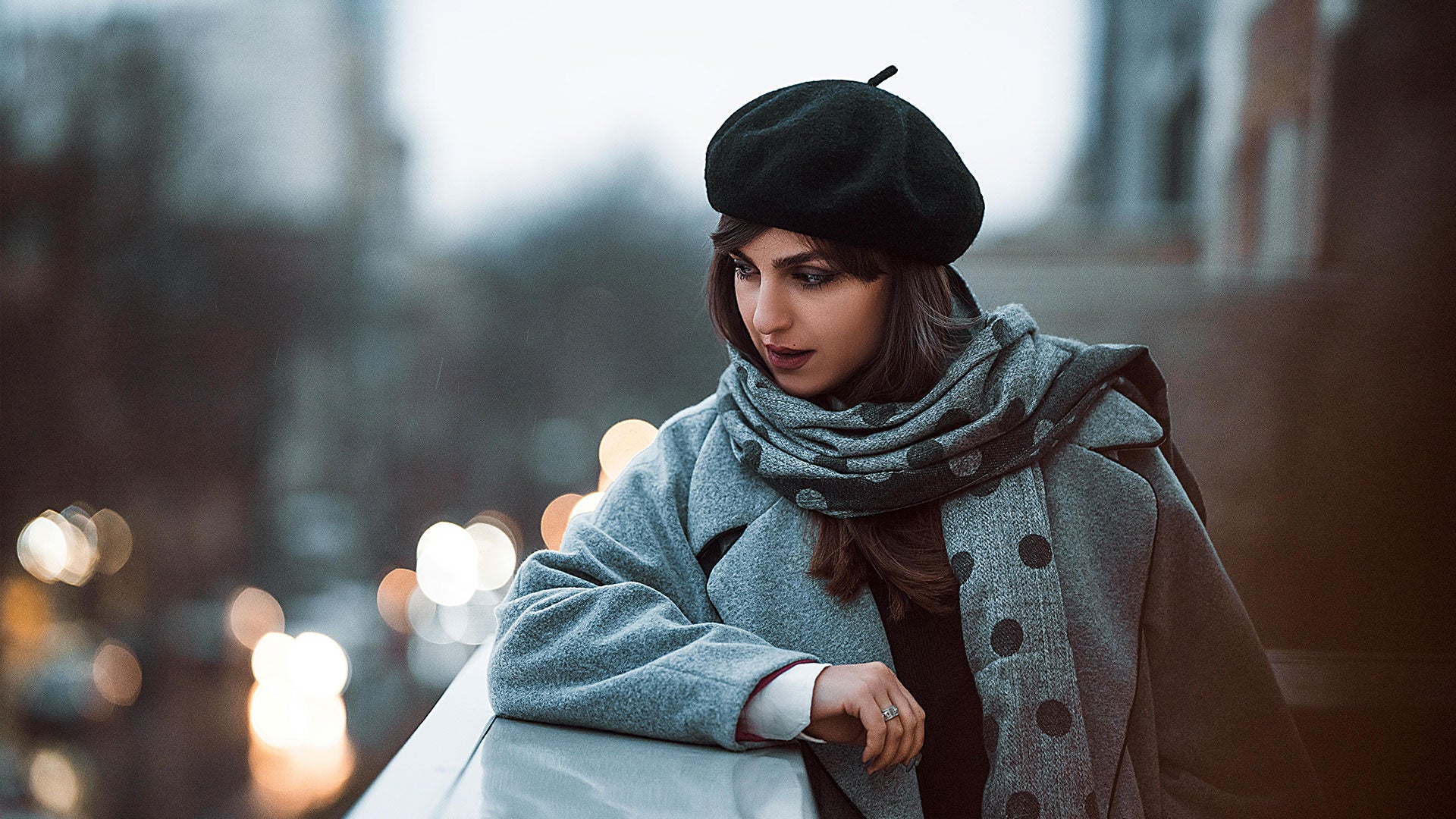 Black Beret Womens French Classic Beanie Hat Wool Beret Solid Color
