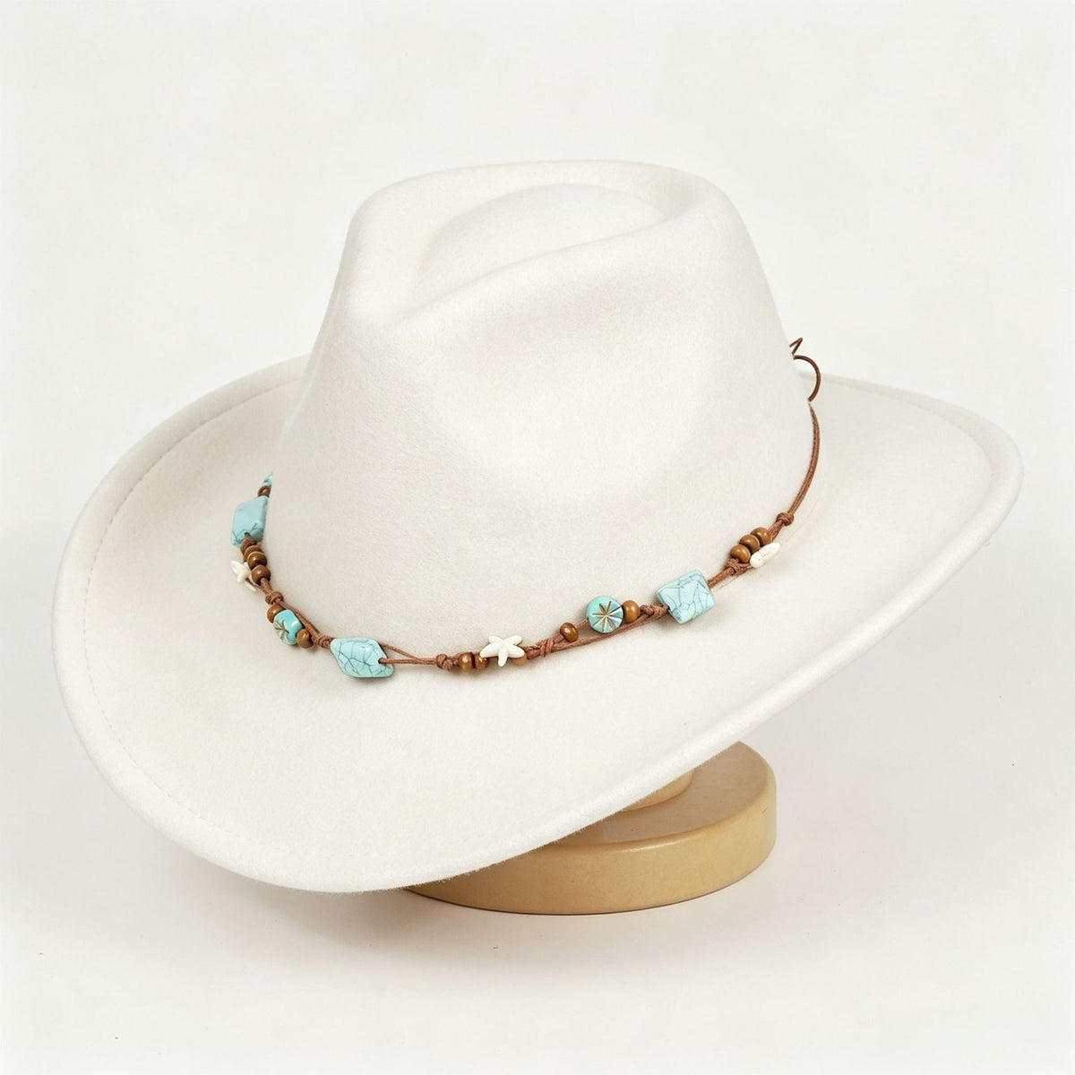 Blue Cowboy Hat Vintage Wide Brim Summer Style for Women