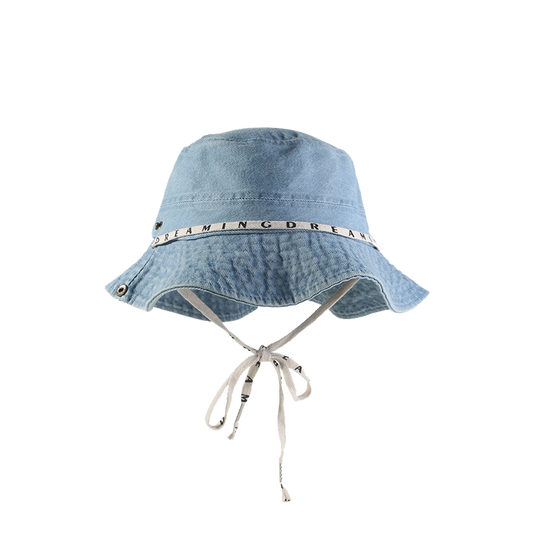 Bucket Hat with Strap | Retro Washed Large Brim Strap Bucket Hat for Women