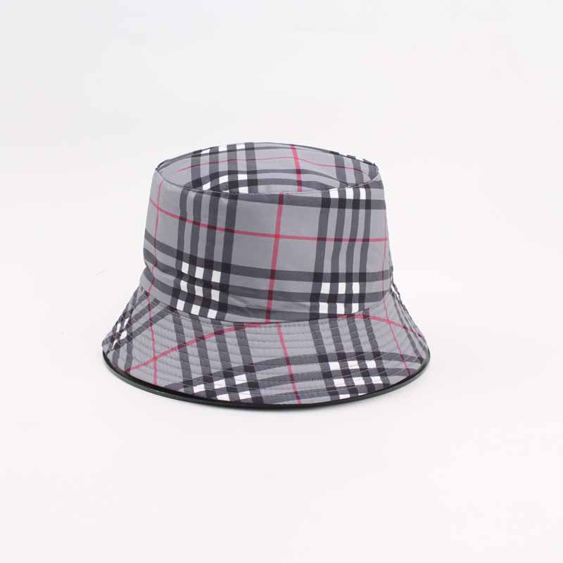 Checkered Bucket Hat – Gray, Beige & Khaki Vintage Plaid Sun Cap