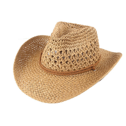 Cowboy Crochet Hat | Men's Western Summer Beach Sun Hat