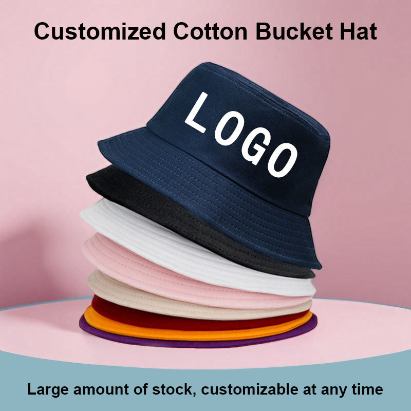 Custom Bucket Hat – Cotton Plain Color Sun Hat for Men & Women with Logo Customization