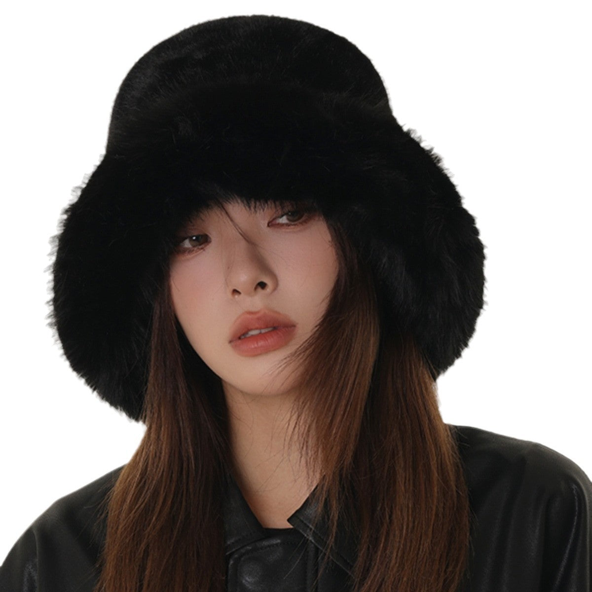 Faux Fur Bucket Hat – Cozy Winter Hat in Black, White, Beige, Gray & Brown