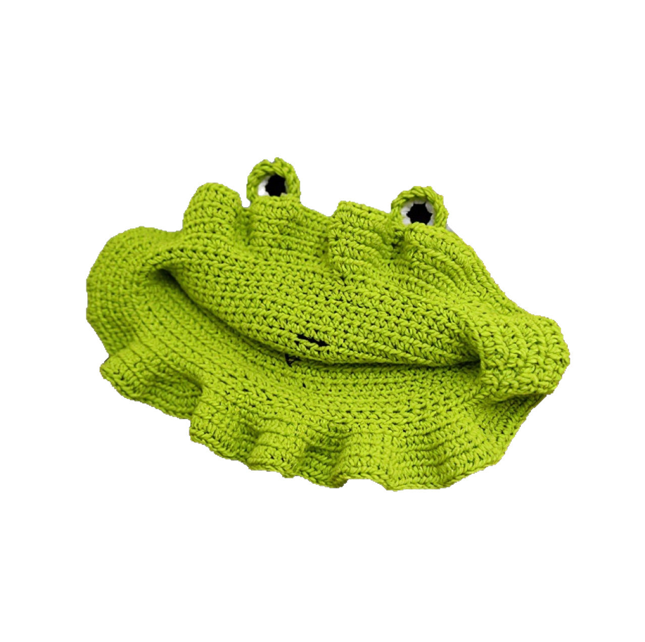 Frog Crochet Bucket Hat for Students & Kids - Packable Sun Hat with Adorable Cartoon Design