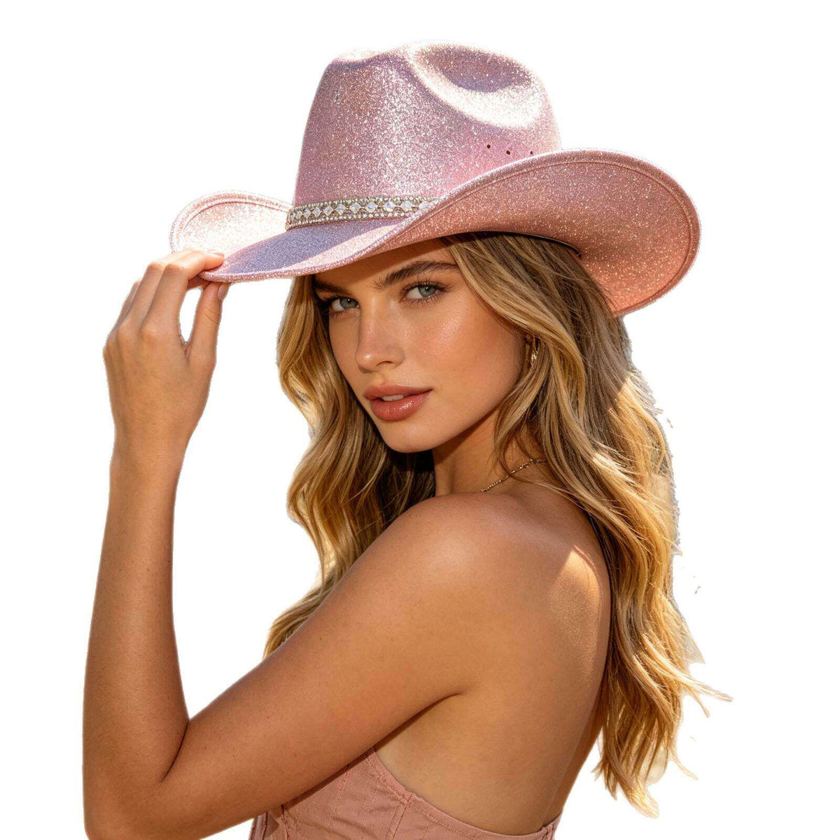 Glitter Cowboy Hat Sparkling Western Style for Parties & Festivals