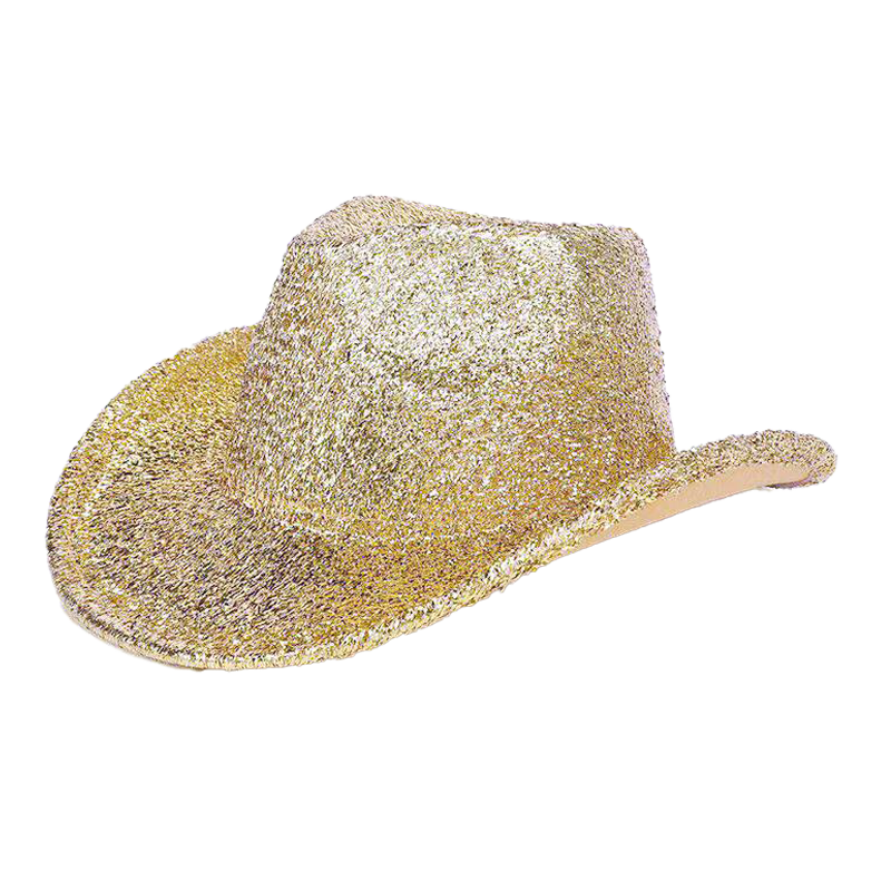 Gold Cowboy Hat Metallic Western Party Hat for Men & Women