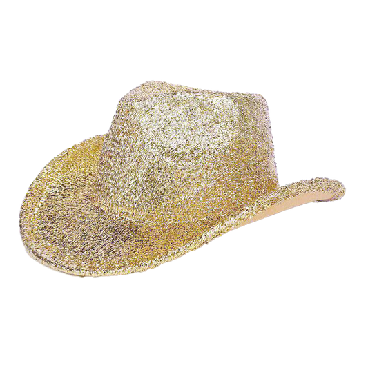 Gold Cowboy Hat Metallic Western Party Hat for Men & Women