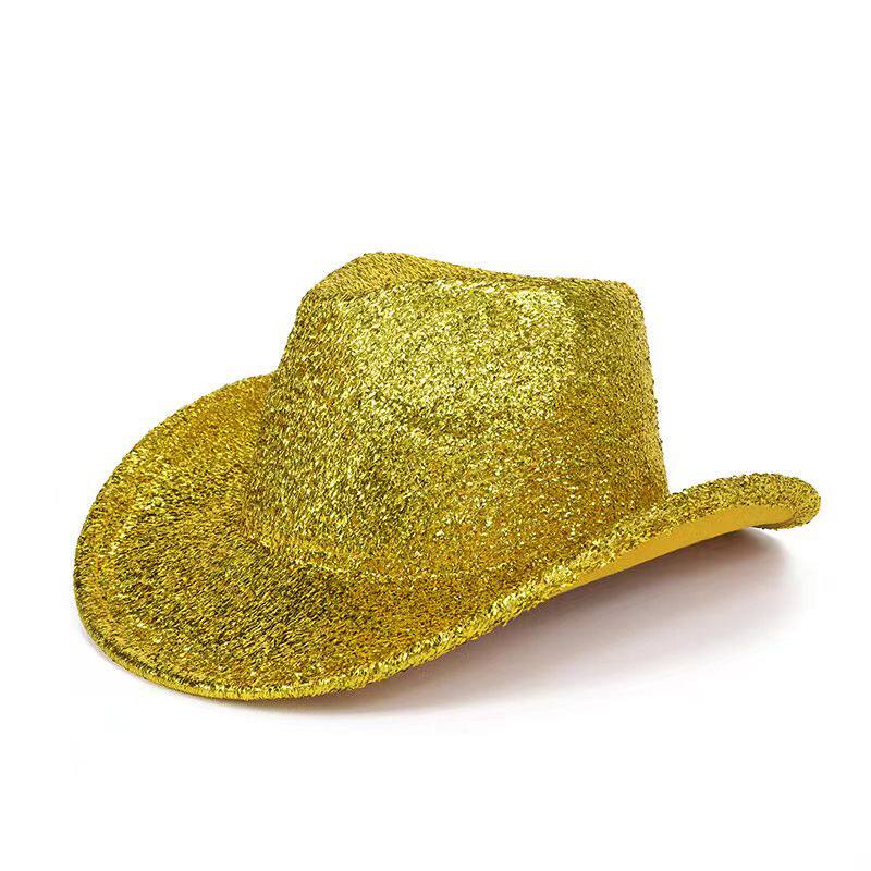Gold Cowboy Hat Metallic Western Party Hat for Men & Women