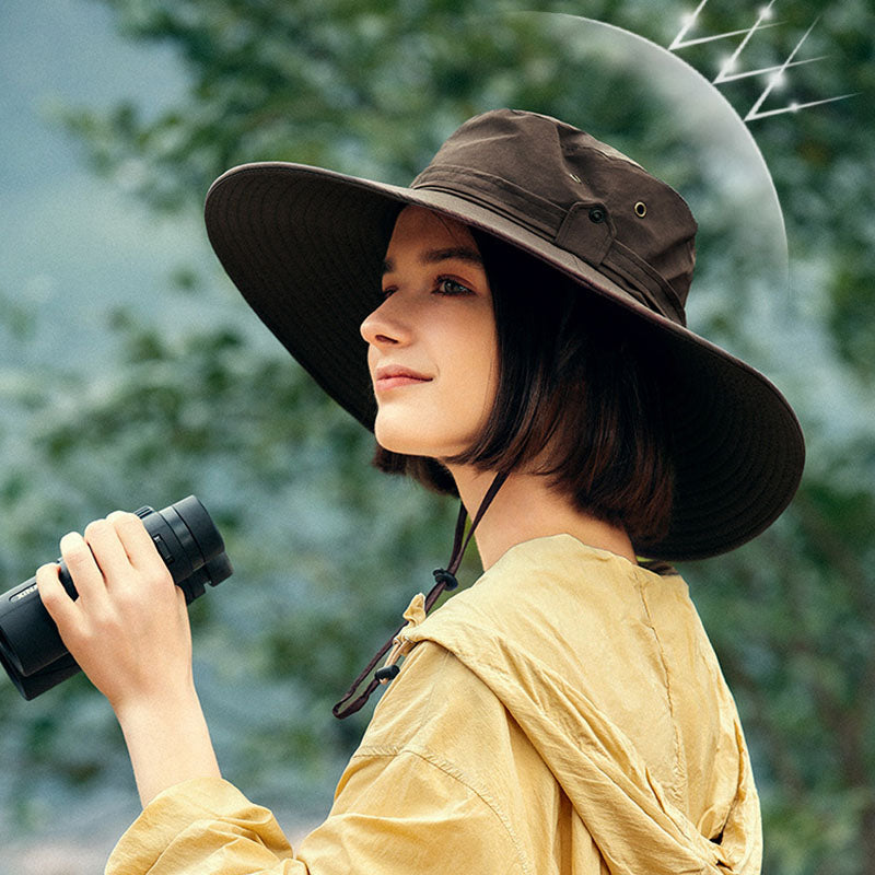 Large Brim Bucket Hat Waterproof – Unisex Fishing Hiking Hat, Wide Brim Outdoor Sun Hat for Women, Breathable Quick-Dry UV Protection