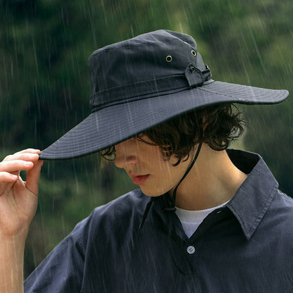 Large Brim Bucket Hat Waterproof – Unisex Fishing Hiking Hat, Wide Brim Outdoor Sun Hat for Women, Breathable Quick-Dry UV Protection