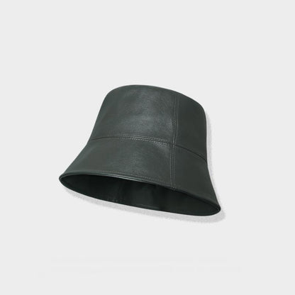 Leather Bucket Hat – Black, Off-White, Gray, Brown & Khaki