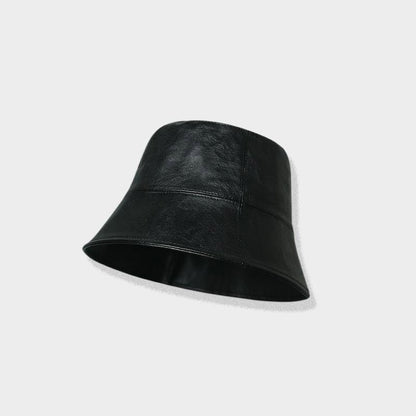 Leather Bucket Hat – Black, Off-White, Gray, Brown & Khaki