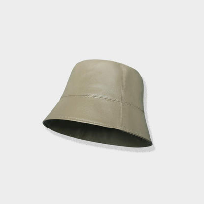 Leather Bucket Hat – Black, Off-White, Gray, Brown & Khaki