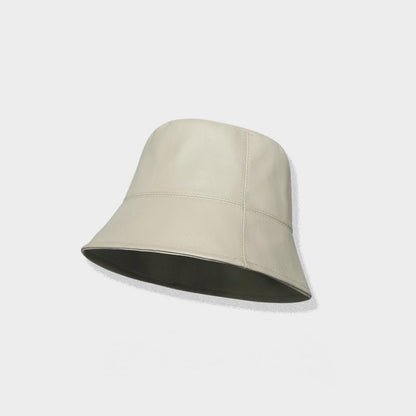 Leather Bucket Hat – Black, Off-White, Gray, Brown & Khaki