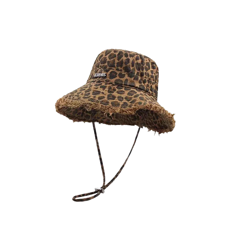 Leopard Bucket Hat for Women Wide Brim Print Sun Cap Summer UV