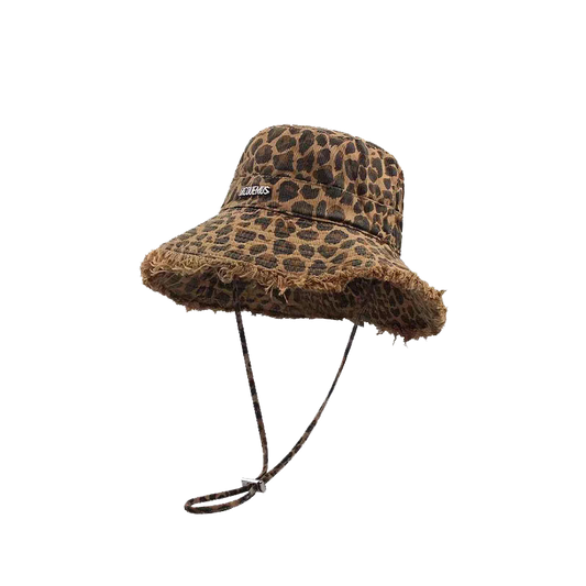 Leopard Bucket Hat for Women Wide Brim Print Sun Cap Summer UV