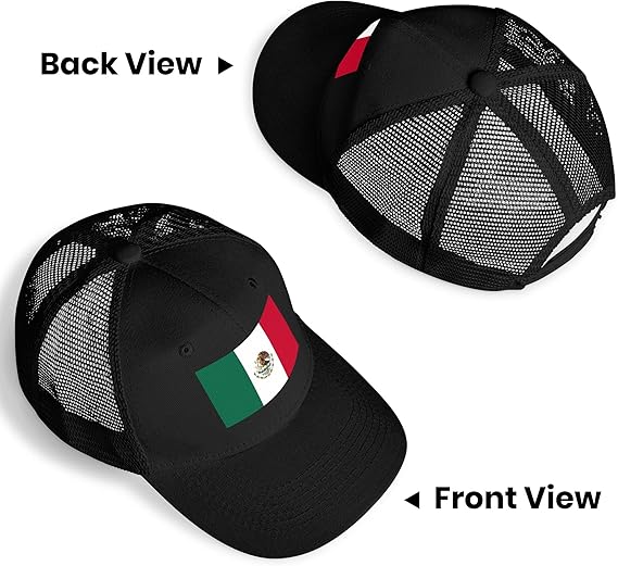Mexico Baseball Cap Men's Snapback Flex Fit Small Shield Logo Black Hat