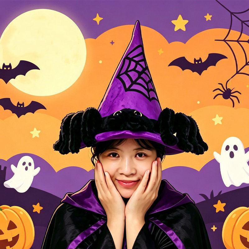 Novelty Hats Electric Spider Hat with Moving Top, Singing Halloween Costume