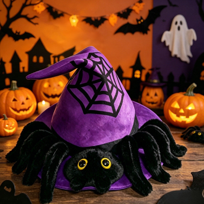 Novelty Hats Electric Spider Hat with Moving Top, Singing Halloween Costume
