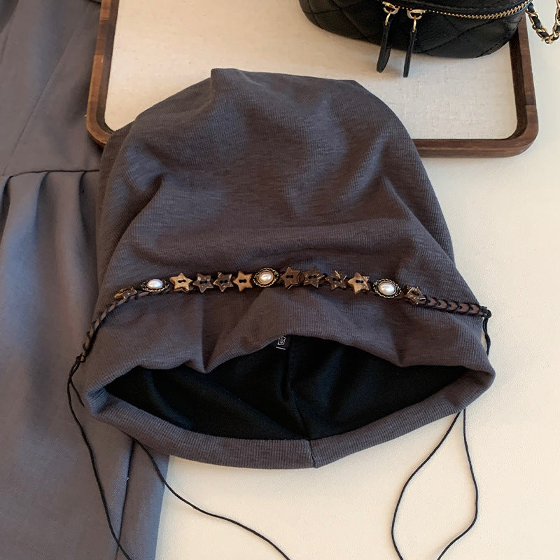 Vintage Beanie Retro Knit Winter Hat Classic Ski Style for Women