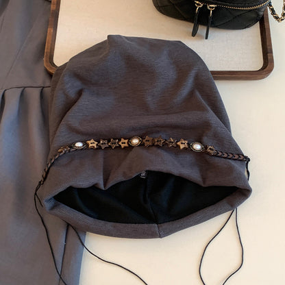 Vintage Beanie Retro Knit Winter Hat Classic Ski Style for Women