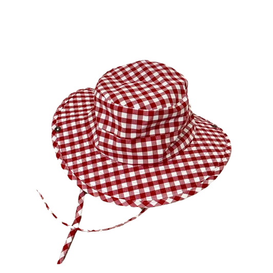 Red and White Bucket Hat – Classic Checkered Design for Men and Women