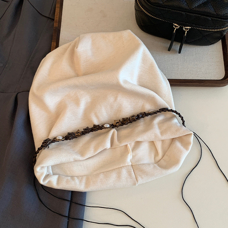 Vintage Beanie Retro Knit Winter Hat Classic Ski Style for Women