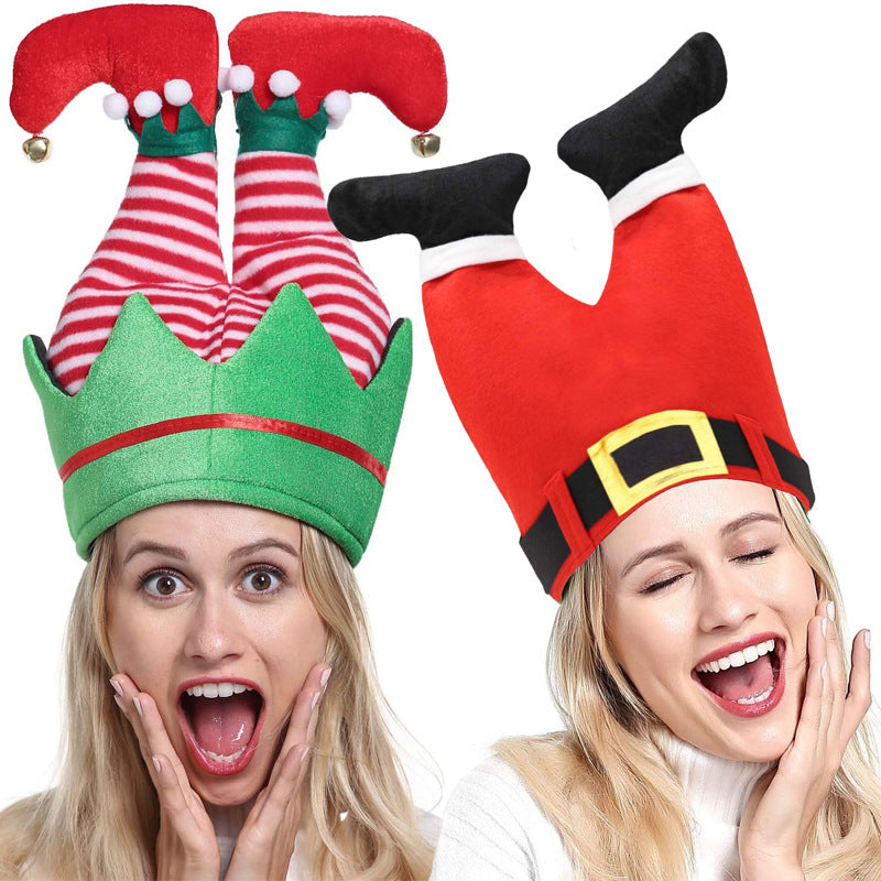 Funny Personalized Santa Hat Weird Claus Creative Red Leg Party Cap