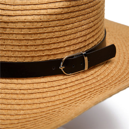 Straw Fishing Hat Wide Brim Breathable Foldable Outdoor Sun Hat for Men