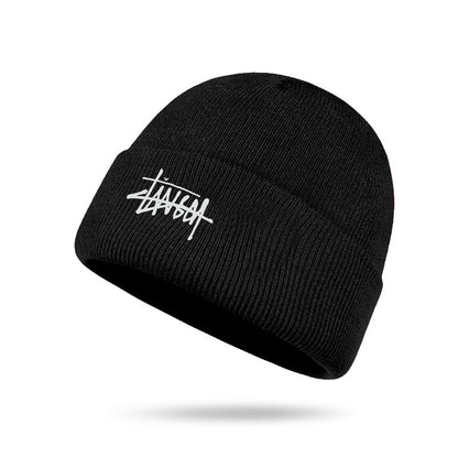 Mens Designer Black Beanie Premium Knit Winter Hat Everyday Street Style