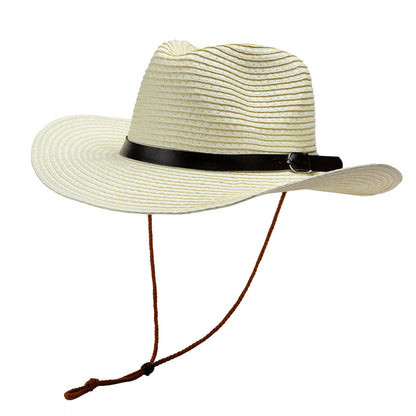 Straw Fishing Hat Wide Brim Breathable Foldable Outdoor Sun Hat for Men