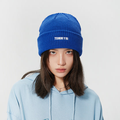 Blue Beanie Knit Winter Hat Classic Style for Men and Women