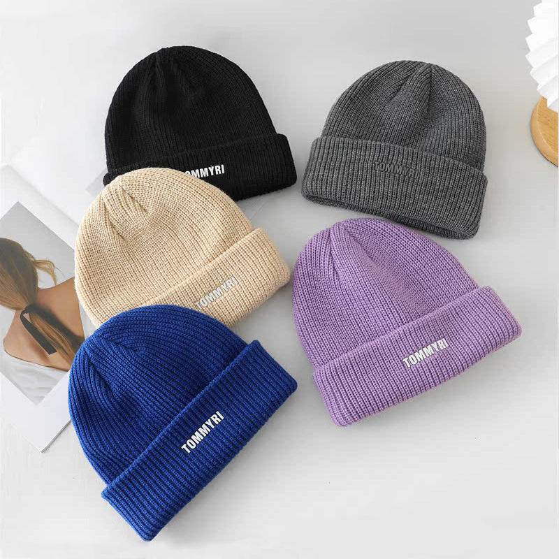 Blue Beanie Knit Winter Hat Classic Style for Men and Women