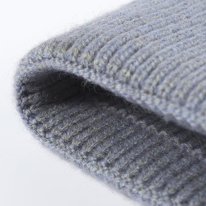 Green Beanie Wool Knit Winter Hat Dark Forest Cap for Men Women