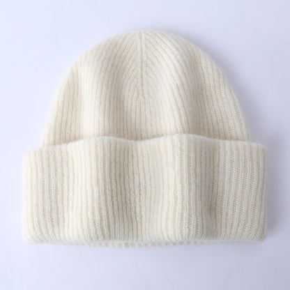 Grey Wool Beanie Soft Knit Winter Hat Polo Style Cap for Men