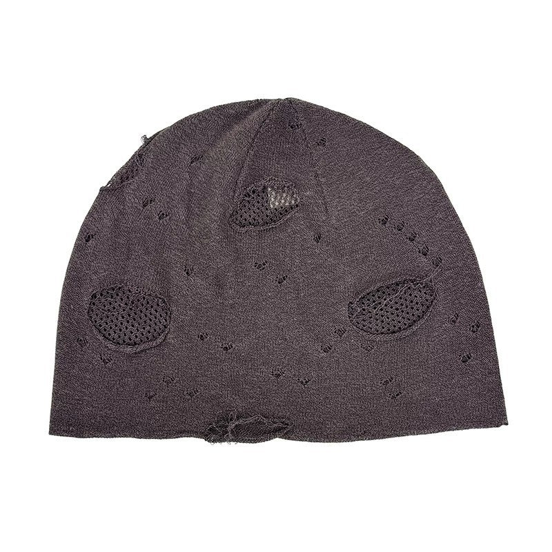 Distressed Beanie Vintage Knit Winter Hat Casual Street Style