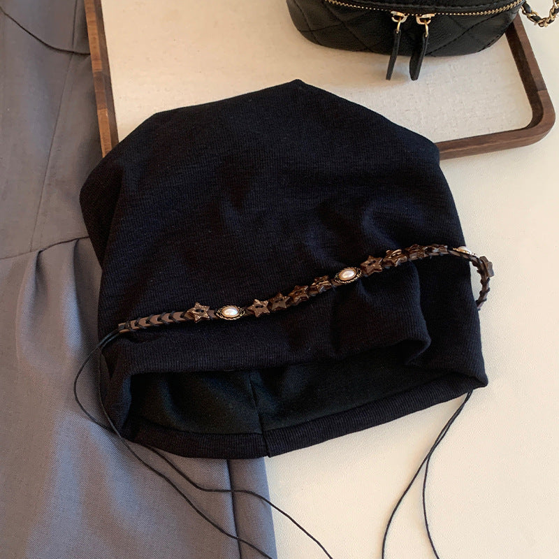 Vintage Beanie Retro Knit Winter Hat Classic Ski Style for Women