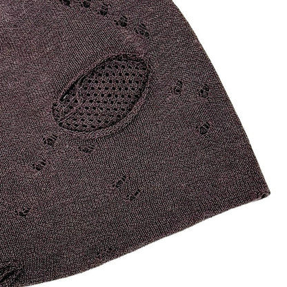 Distressed Beanie Vintage Knit Winter Hat Casual Street Style