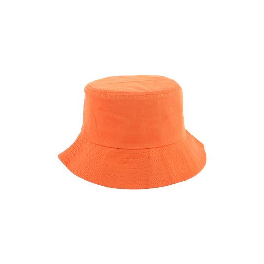 Orange Bucket Hat Solid Color Summer Sun Cap for Women UV Protection Outdoor