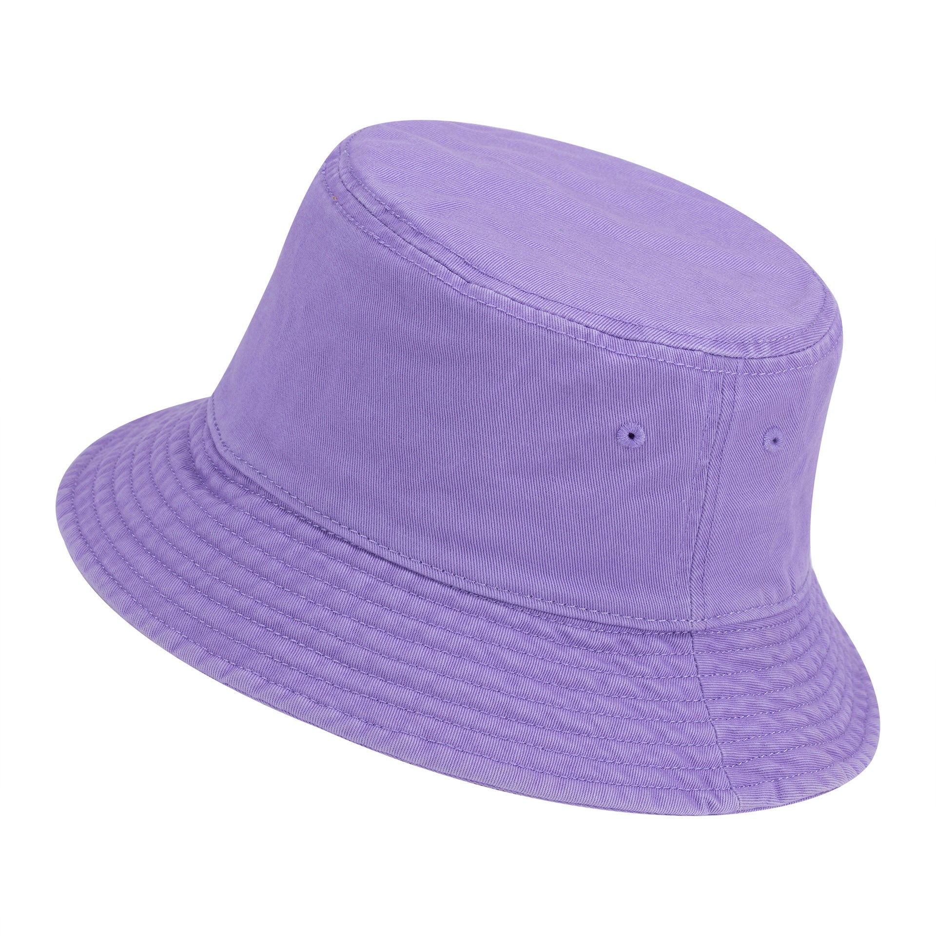 Purple Bucket Hat with Cute Bear and Letter Embroidery – Wide Brim Sun Hat for Women & Girls