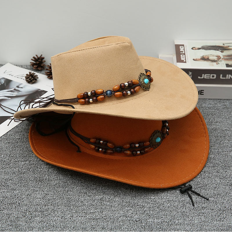 Red Cowboy Hat Vintage Western Style with Wide Brim