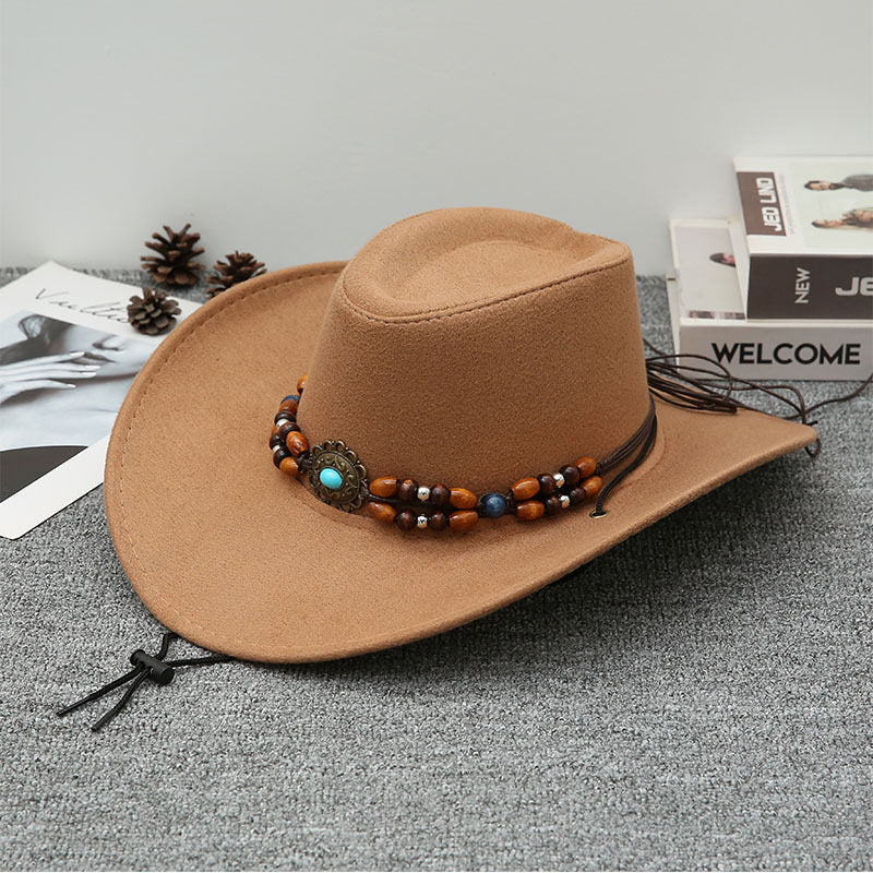 Red Cowboy Hat Vintage Western Style with Wide Brim
