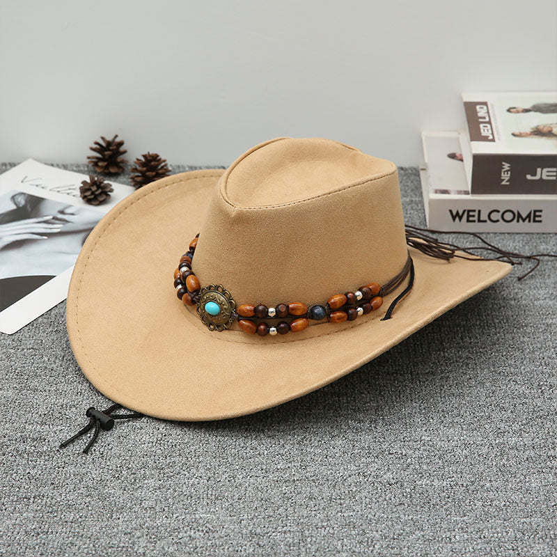 Red Cowboy Hat Vintage Western Style with Wide Brim