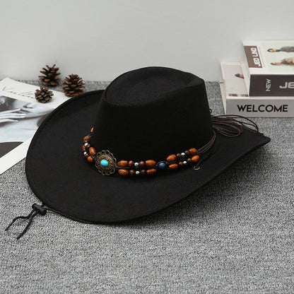 Red Cowboy Hat Vintage Western Style with Wide Brim