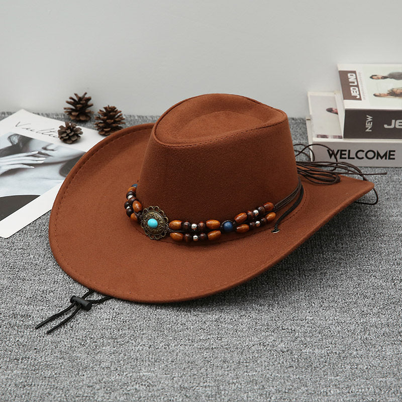 Red Cowboy Hat Vintage Western Style with Wide Brim