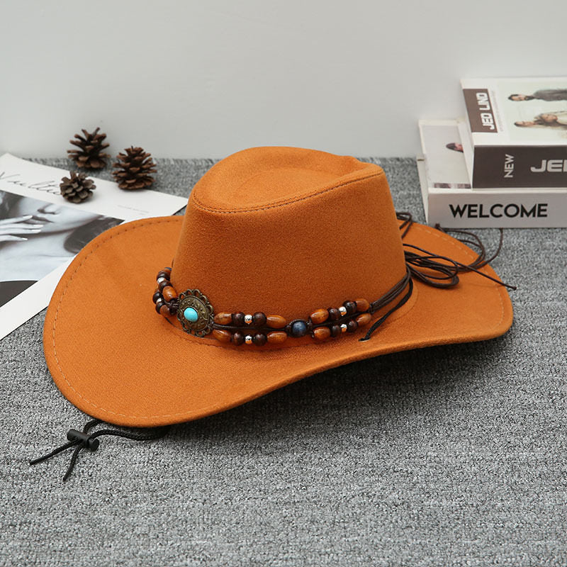 Red Cowboy Hat Vintage Western Style with Wide Brim