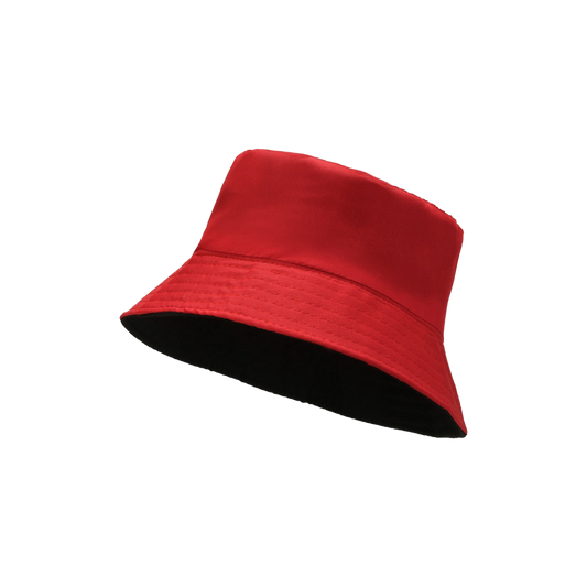 Red & Black Bucket Hat for Men – Stylish Two-Tone Foldable Sun Hat Women
