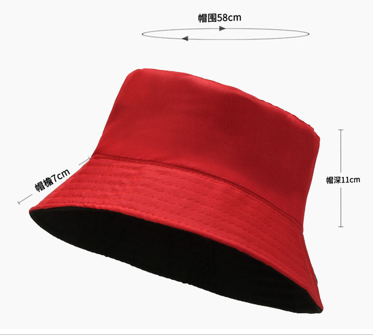 Red & Black Bucket Hat for Men – Stylish Two-Tone Foldable Sun Hat Women